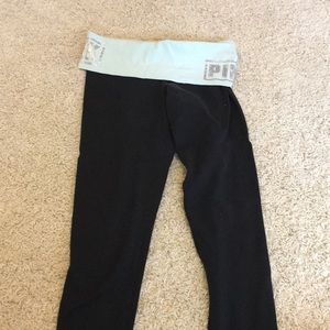 Yoga leggings with foldover badazzled detail!